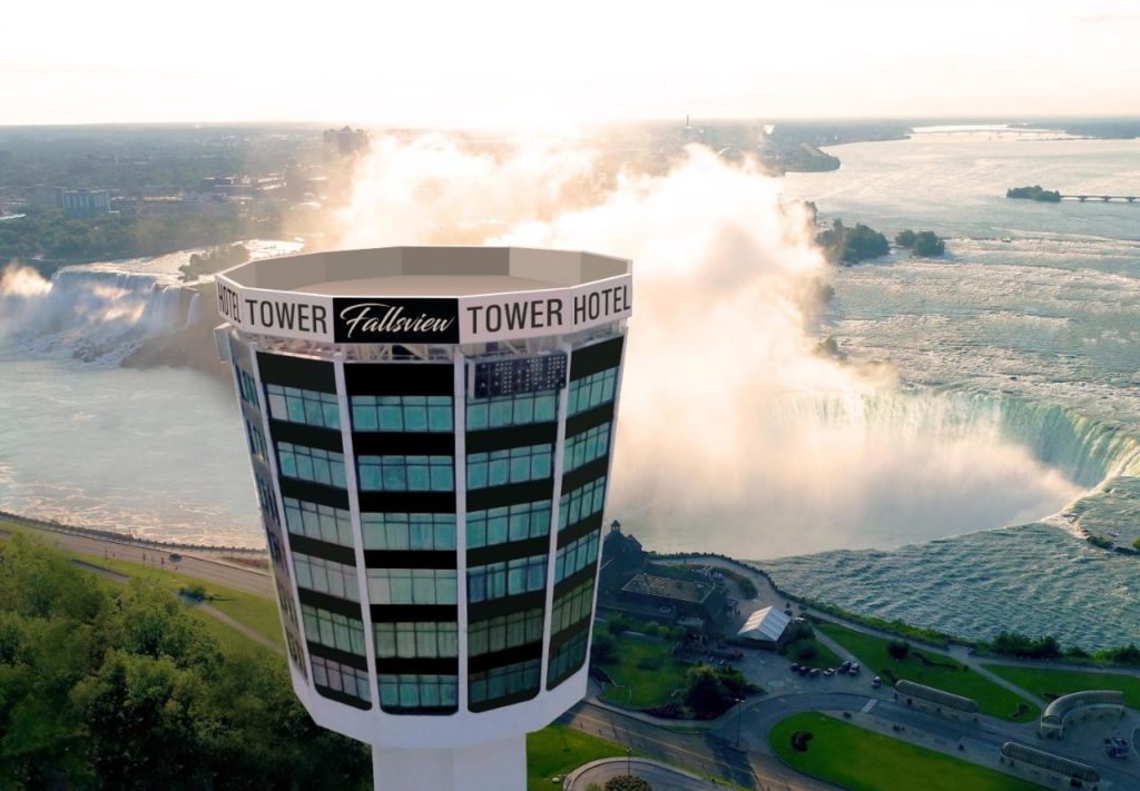 Tower Hotel Building Overlooking Niagara Falls 