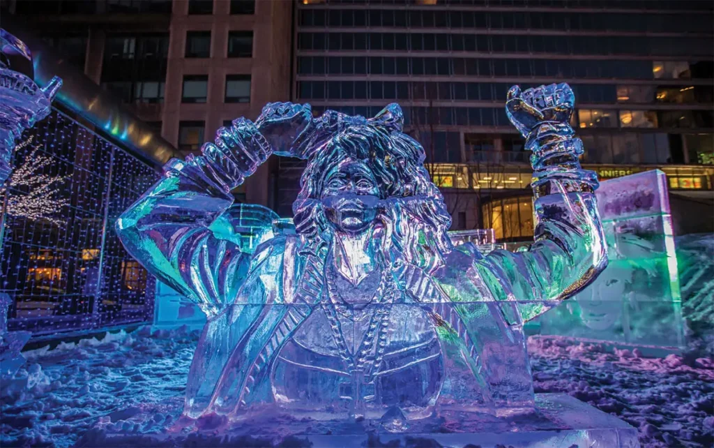 Toronto icefest festival in Yorkville neighborhood