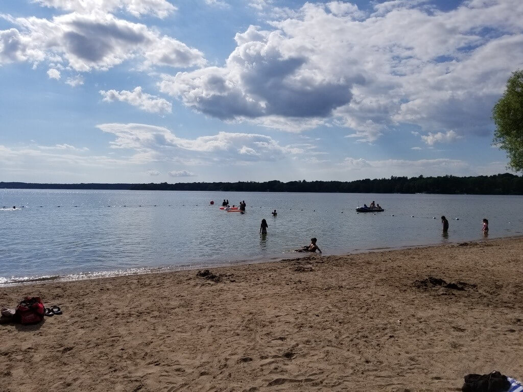 swimming at Bass Lake Provincial Park campsite near toronto