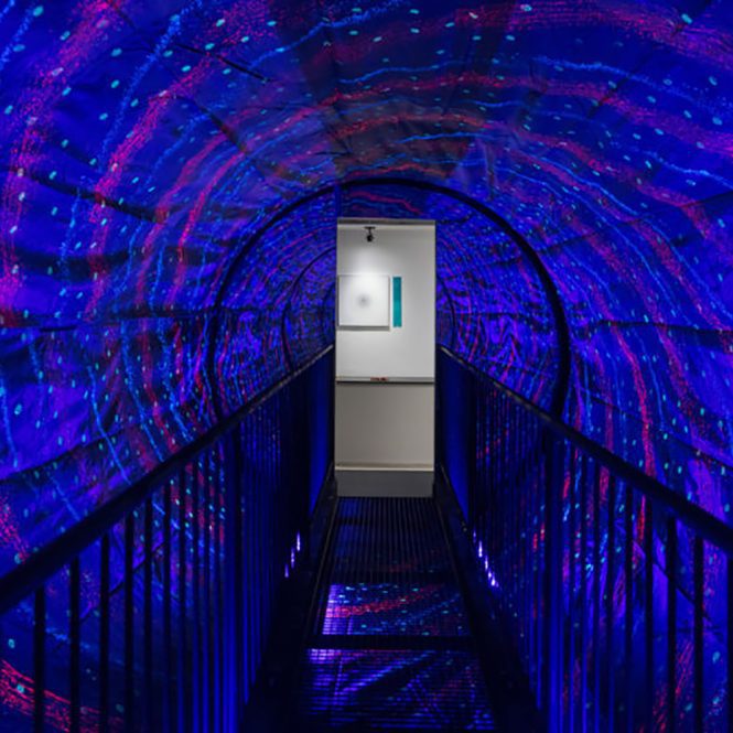 Museum of Illusions Toronto Vortex Tunnel with Blue lights 