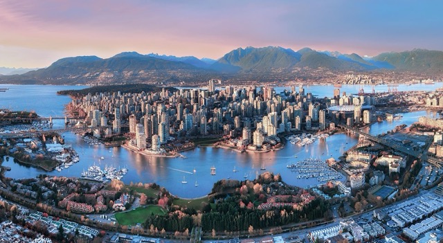 a bird-eye view of the city of vancouver which is one of the best places to live in Canada